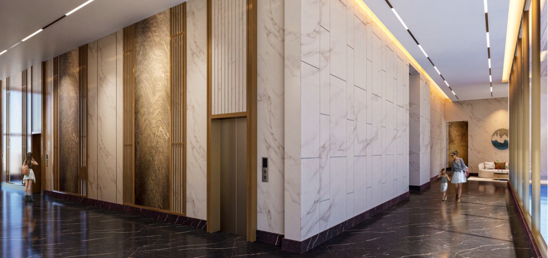 2 dedicated private lifts for each apartment - 9 elite lifts per tower